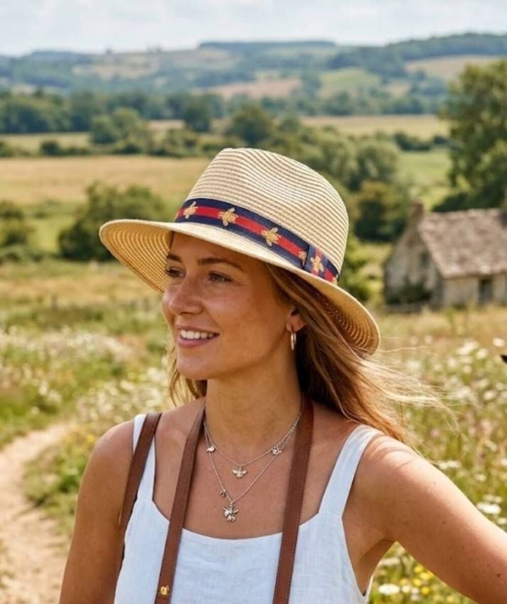 Vince Camuto Sun Hat Bees Cream